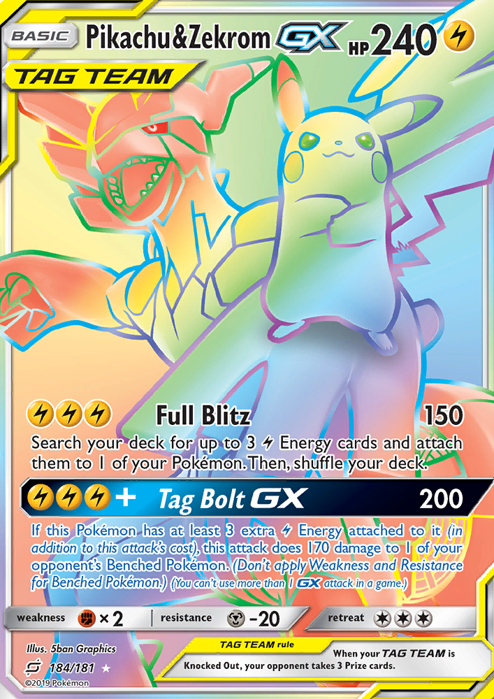 Pikachu & Zekrom GX - Pokémon TCG Card