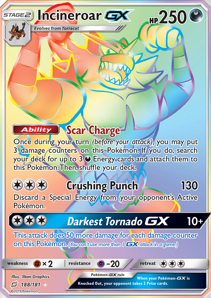 Incineroar GX - Pokémon TCG Card