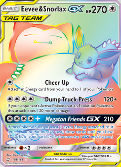 Eevee & Snorlax GX - pokemon TCG Card