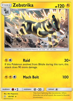 Zebstrika - pokemon TCG Card