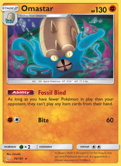 Omastar - pokemon TCG Card