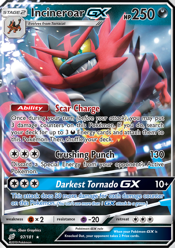 Incineroar GX - Pokémon TCG Card