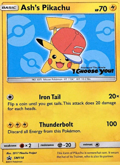 Ash's Pikachu - pokemon TCG Card