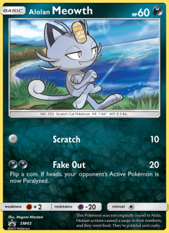 Alolan Meowth - pokemon TCG Card
