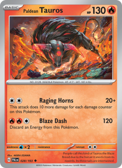 Paldean Tauros - pokemon TCG Card