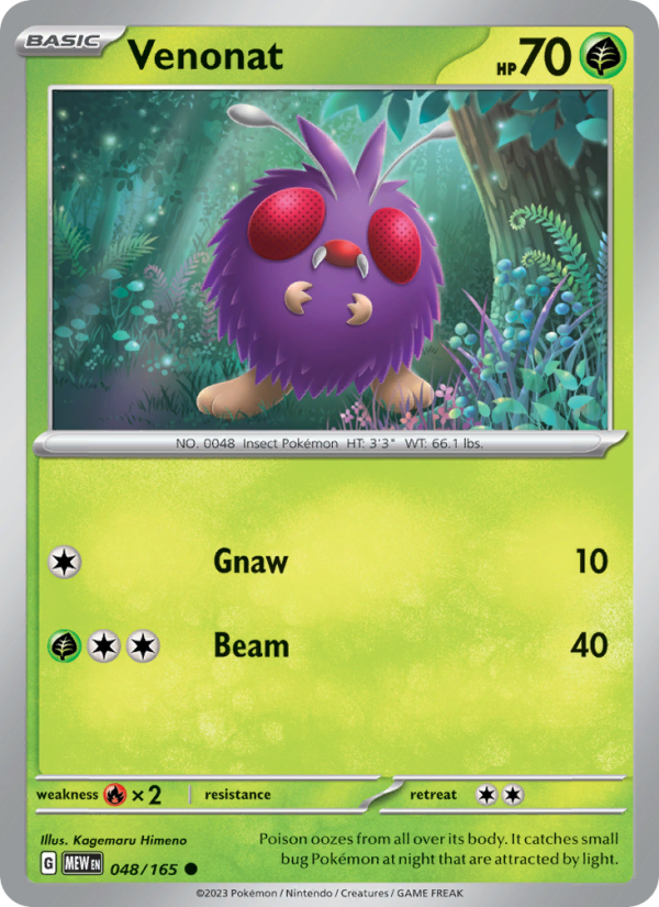Venonat - Pokémon TCG Card