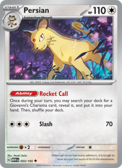 Persian - pokemon TCG Card