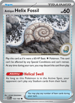 Antique Helix Fossil - pokemon TCG Card