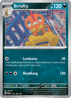 Scrafty - pokemon TCG Card