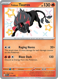 Paldean Tauros - pokemon TCG Card