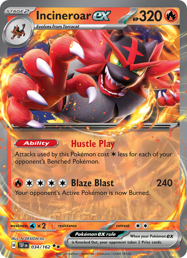 Incineroar ex - Pokémon TCG Card