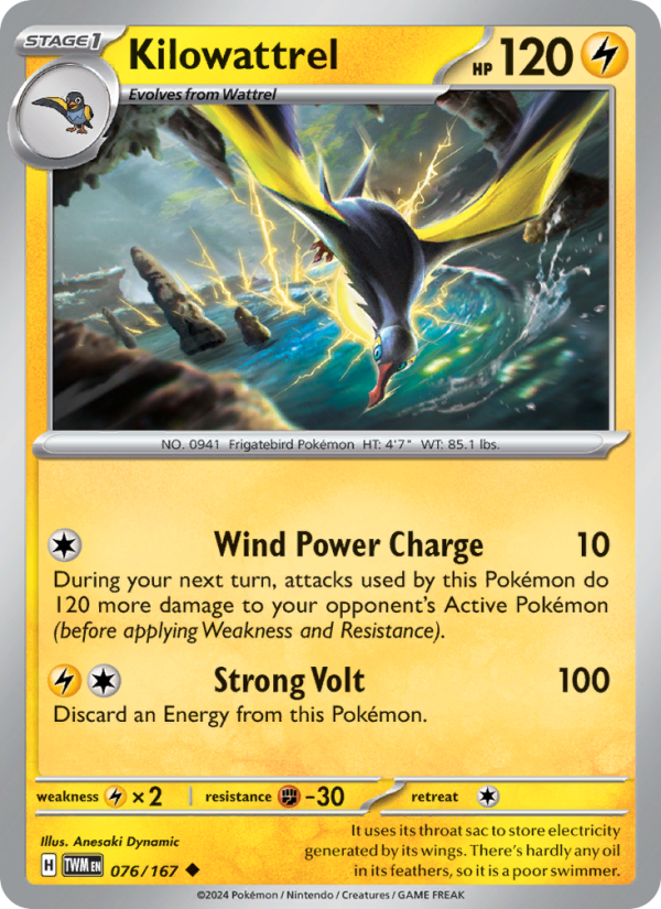 Kilowattrel - Pokémon TCG Card