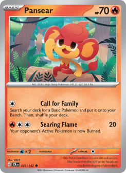 Pansear - pokemon TCG Card
