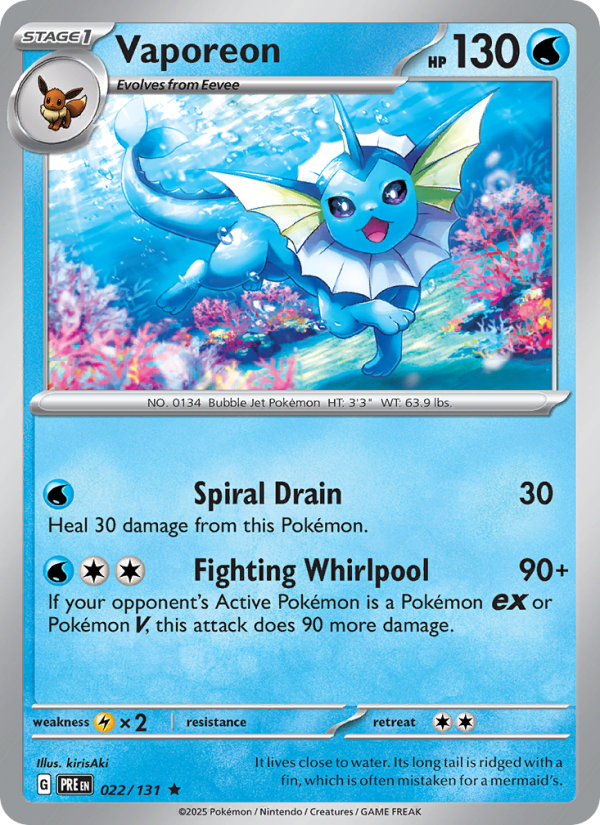 Vaporeon - Pokémon TCG Card