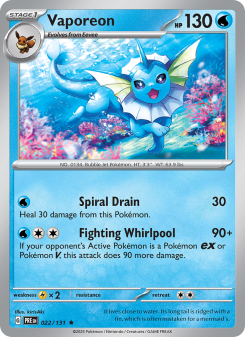 Vaporeon - pokemon TCG Card