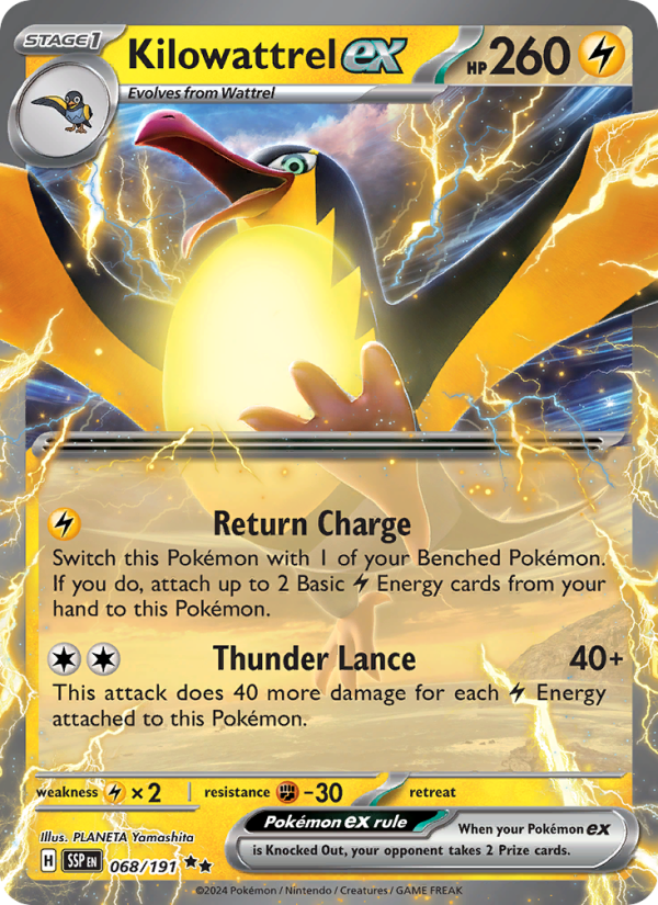Kilowattrel ex - Pokémon TCG Card