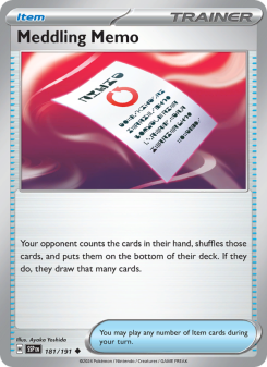 Meddling Memo - pokemon TCG Card