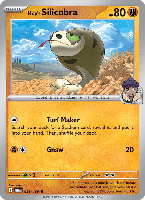 Hop's Silicobra - Pokémon TCG Card