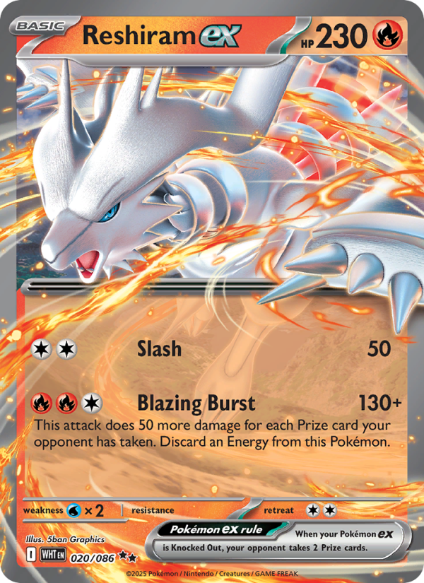 Reshiram ex - Pokémon TCG Card