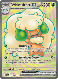 Whimsicott ex - pokemon TCG Card