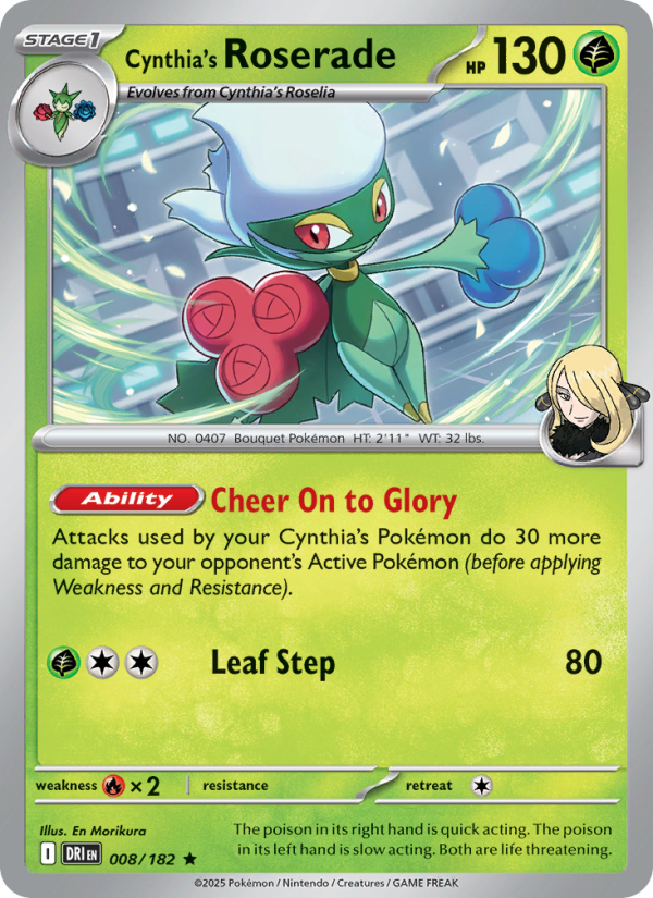Cynthia's Roserade - Pokémon TCG Card
