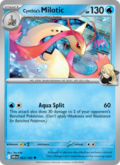 Cynthia's Milotic - pokemon TCG Card