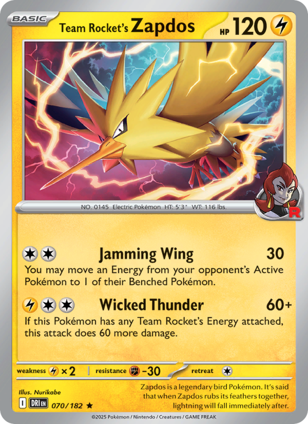 Team Rocket's Zapdos - Pokémon TCG Card