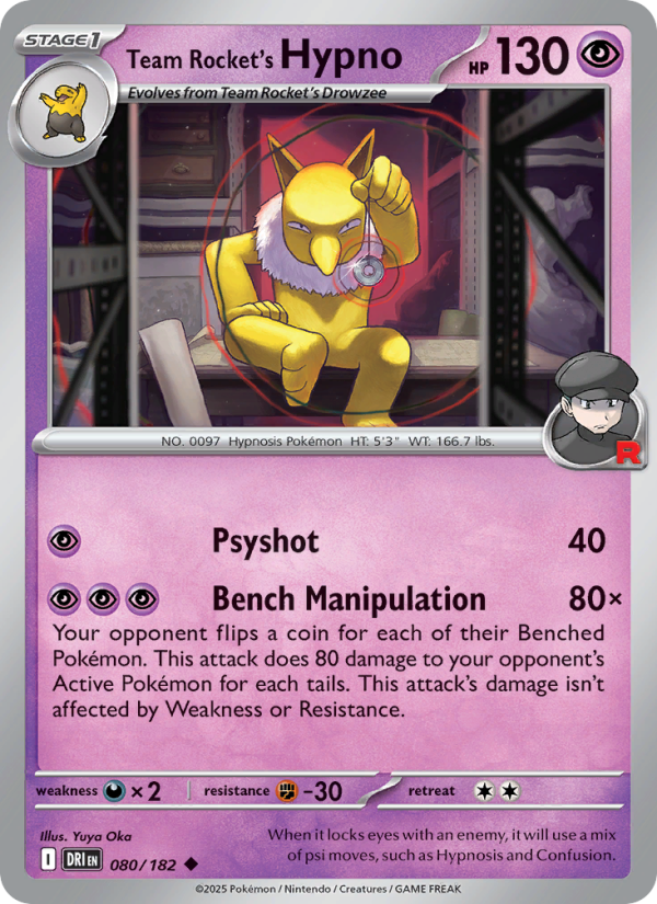 Team Rocket's Hypno - Pokémon TCG Card