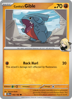 Cynthia's Gible - pokemon TCG Card