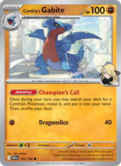 Cynthia's Gabite - pokemon TCG Card