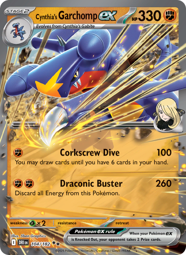 Cynthia's Garchomp ex - Pokémon TCG Card