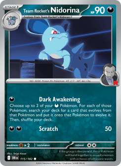 Team Rocket's Nidorina - pokemon TCG Card
