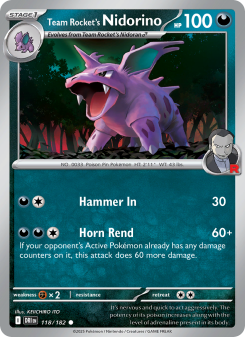 Team Rocket's Nidorino - pokemon TCG Card