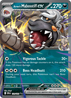 Arven's Mabosstiff ex - pokemon TCG Card