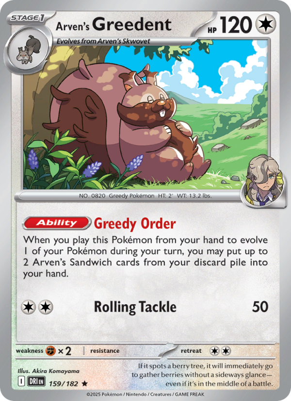 Arven's Greedent - Pokémon TCG Card