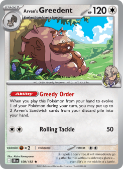 Arven's Greedent - pokemon TCG Card