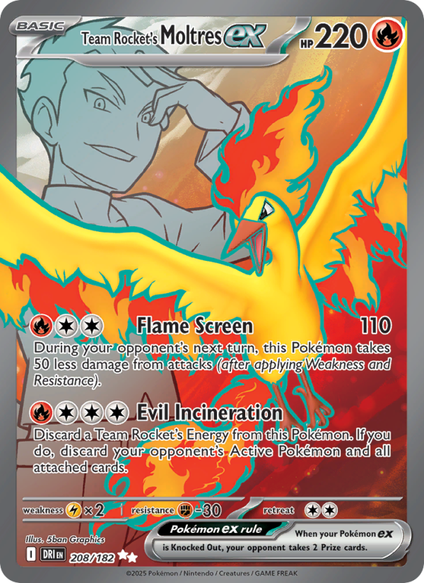 Team Rocket's Moltres ex - Pokémon TCG Card
