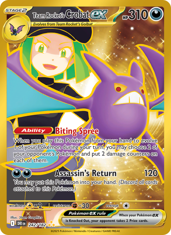 Team Rocket's Crobat ex - Pokémon TCG Card