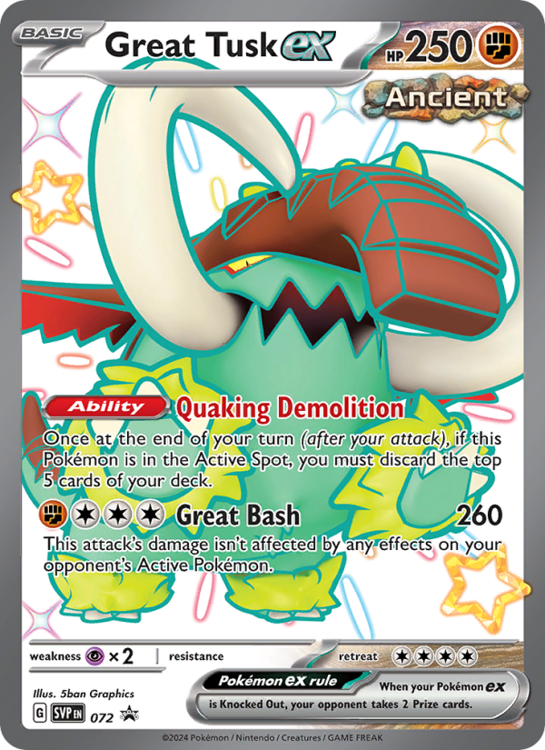 Great Tusk ex - Pokémon TCG Card