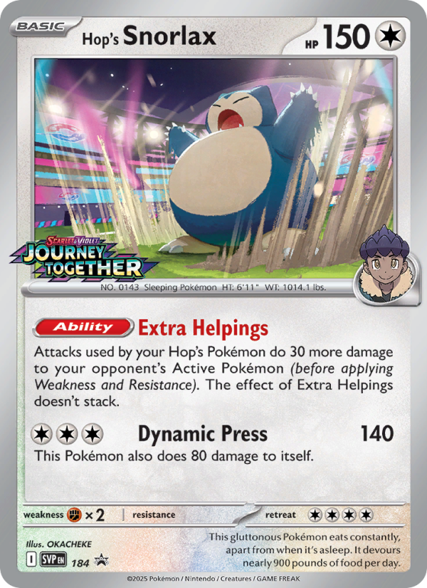 Hop's Snorlax - Pokémon TCG Card