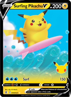 Surfing Pikachu V - pokemon TCG Card