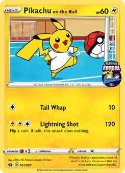 Pikachu on the Ball - pokemon TCG Card