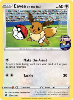 Eevee on the Ball - pokemon TCG Card