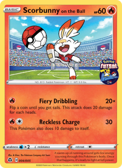 Scorbunny on the Ball - pokemon TCG Card