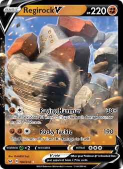 Regirock V - pokemon TCG Card