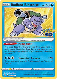Radiant Blastoise - pokemon TCG Card