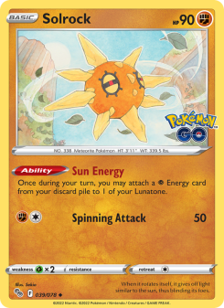 Solrock - pokemon TCG Card
