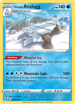 Hisuian Avalugg - pokemon TCG Card
