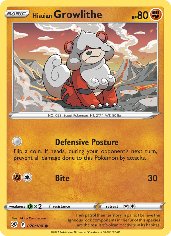 Hisuian Growlithe - Pokémon TCG Card