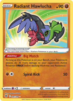 Radiant Hawlucha - pokemon TCG Card